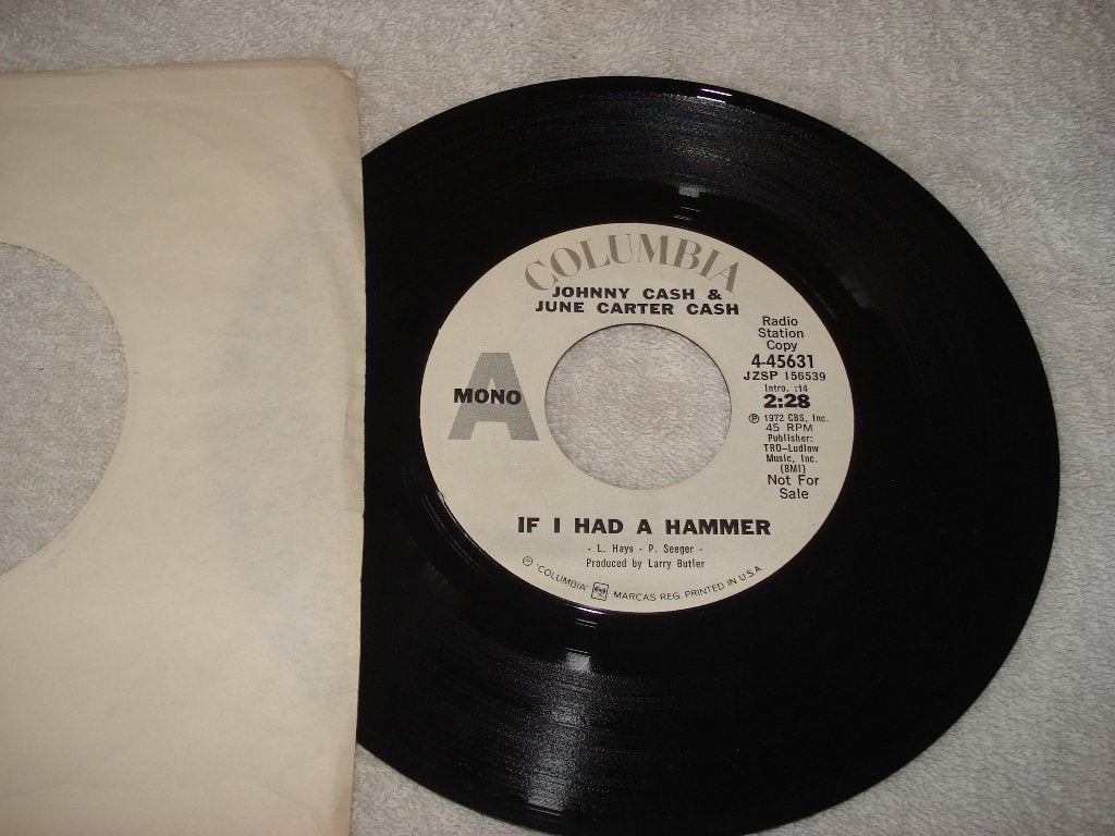 Johnny Cash   Promo  if i had a Hammer  Usa    Orgineel, Originele persing, Ophalen of Verzenden, Zo goed als nieuw, Country en Western