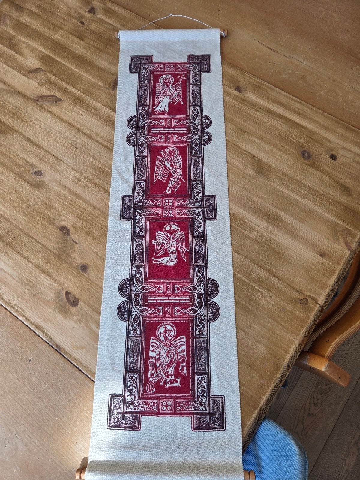 Vintage wandkleed met religieuze afbeeldingen, Ophalen of Verzenden