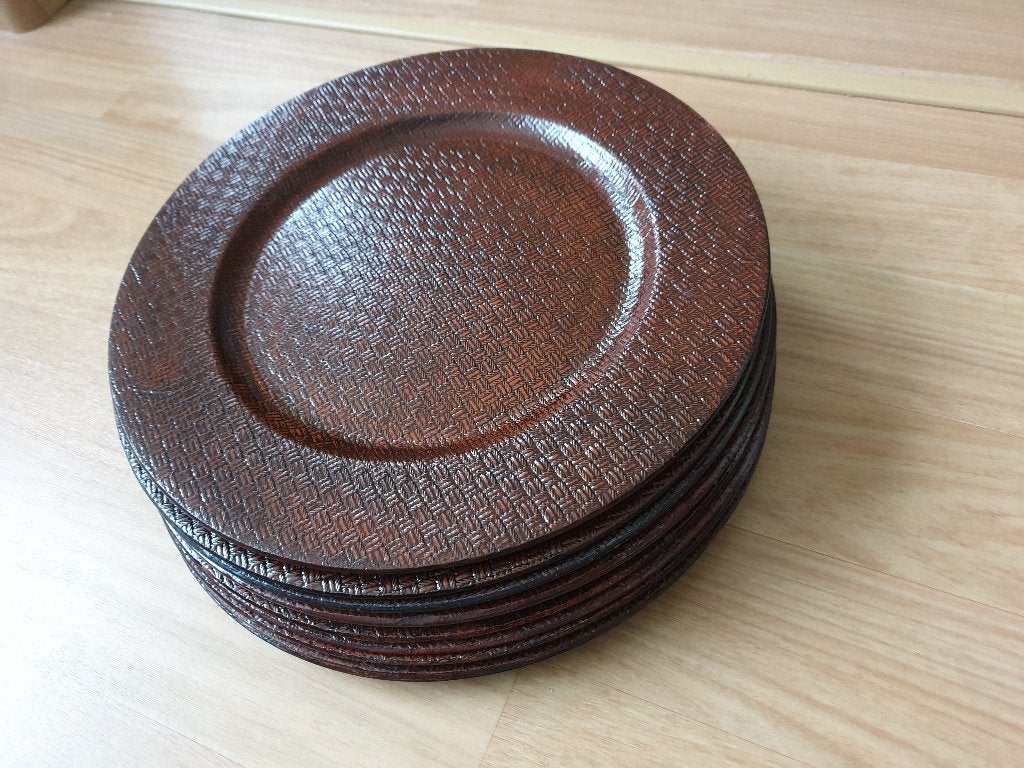 Bruine rieten sierborden / onderborden, 9 stuks, Huis en Inrichting, Keuken | Servies, Overige materialen, Overige typen, Nieuw