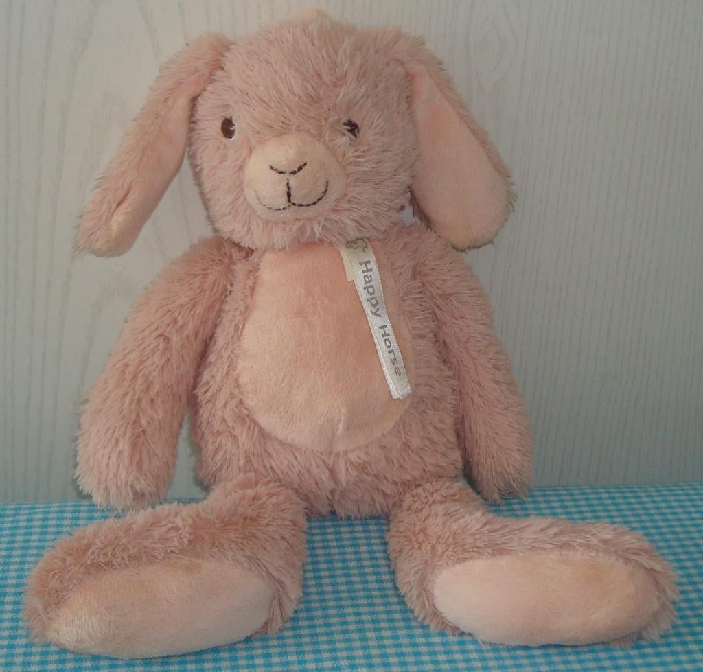 HAPPY HORSE Rabbit Rosi roze KONIJN muziek- knuffel, Happy Horse, Konijn, Ophalen of Verzenden, Zo goed als nieuw