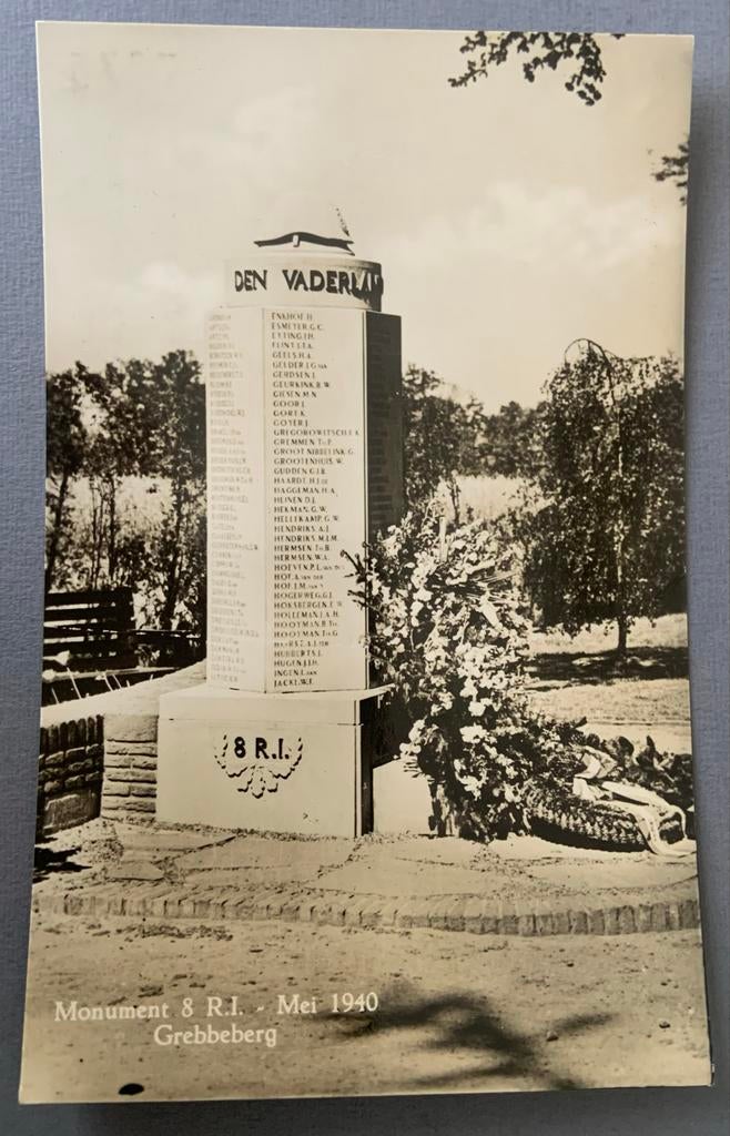 Monument 8 R.I. Grebbeberg - Mei 1940, Ophalen of Verzenden, 1940 tot 1960, Ongelopen, Gelderland