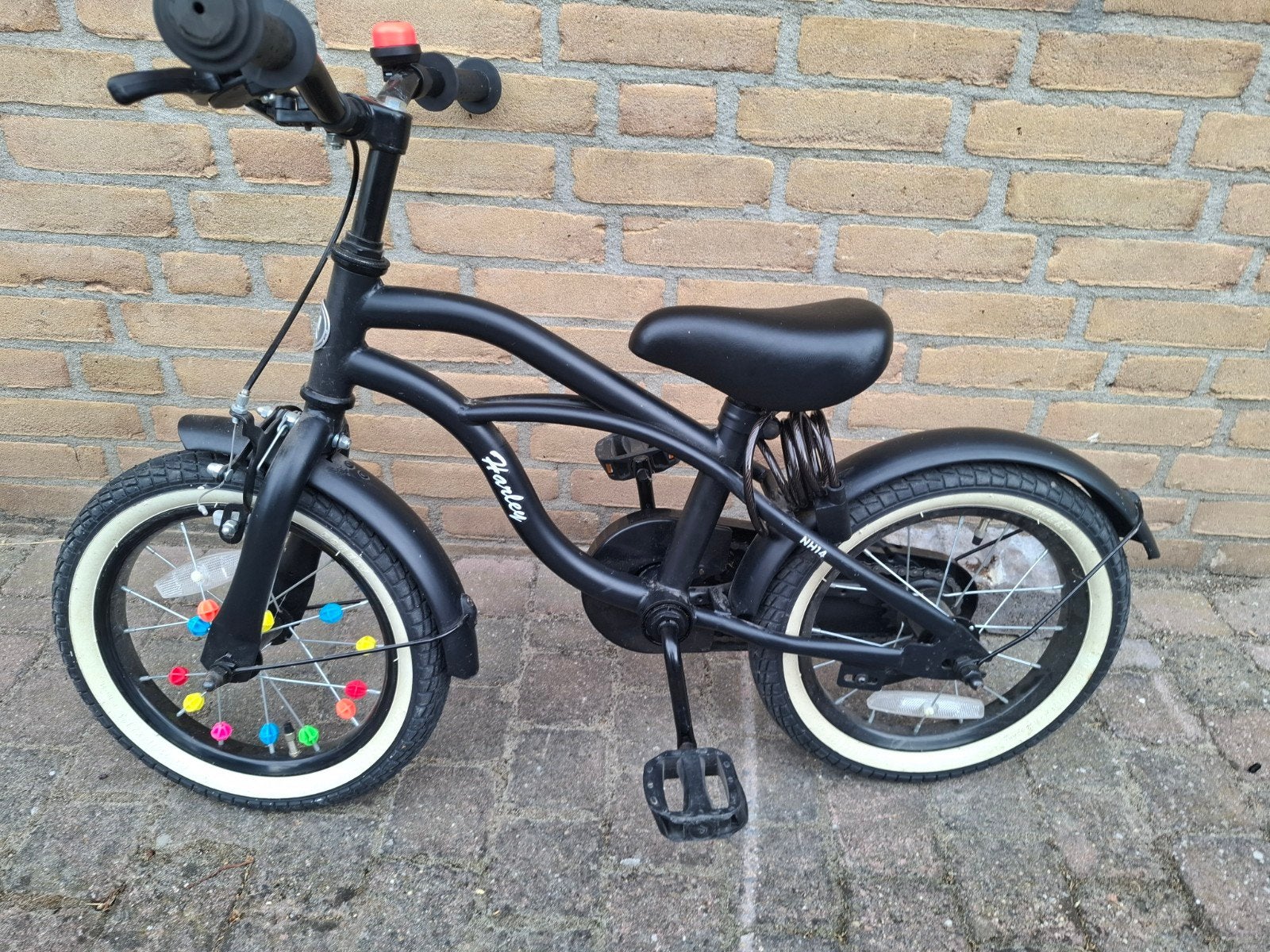 Nogan Harley kinderfiets 16 inch mat zwart, Ophalen