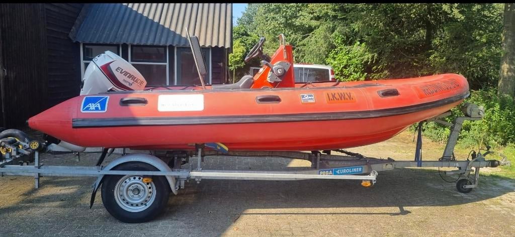 SKB RIB met 40pk Evinrude E-tec, Watersport en Boten, Ophalen, Benzine, Overige materialen