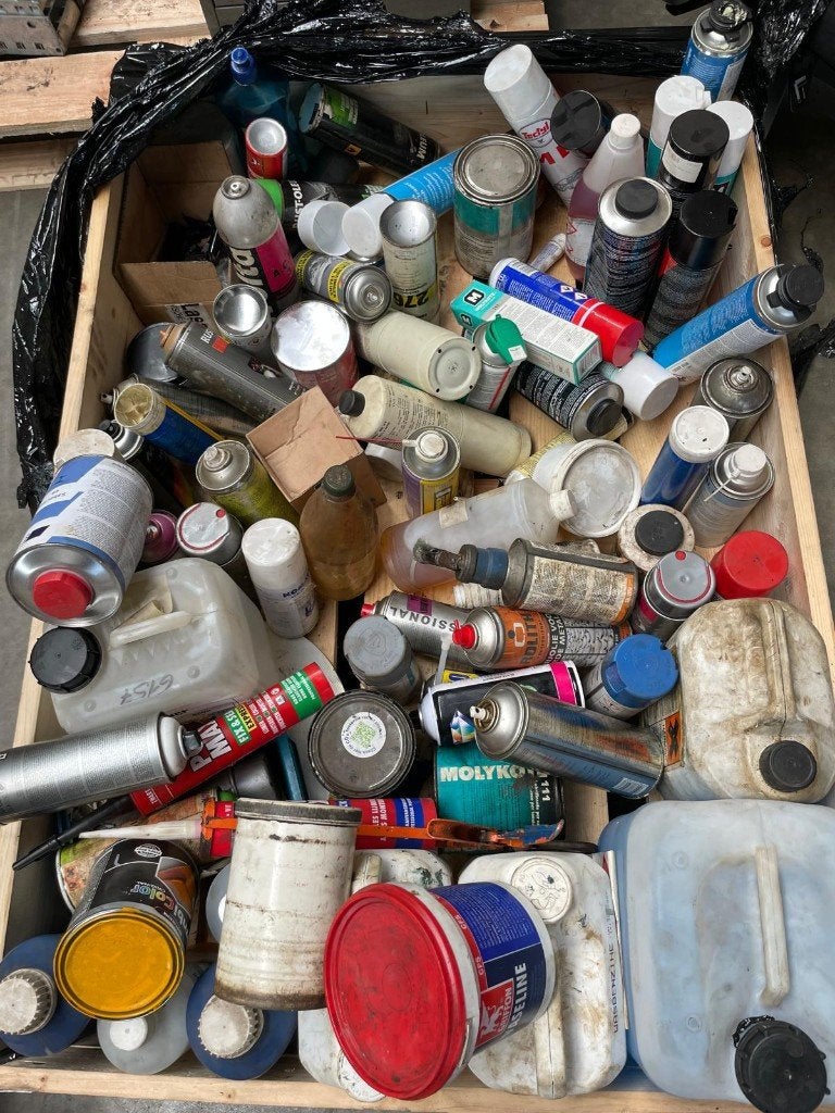 Pallet met diverse vloeistoffen, Ophalen of Verzenden