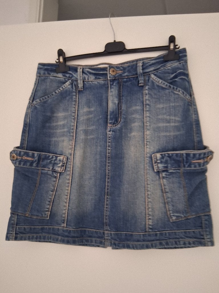 spijkerrok, Ophalen of Verzenden, Zo goed als nieuw, Blauw, Boven de knie