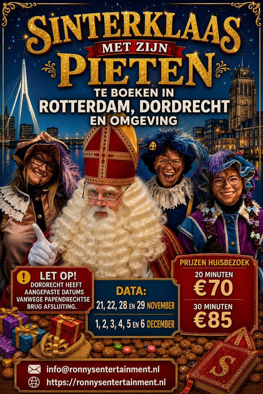Sinterklaas op bezoek in Rotterdam en Dordrecht, Ophalen of Verzenden, Speelkaart(en)