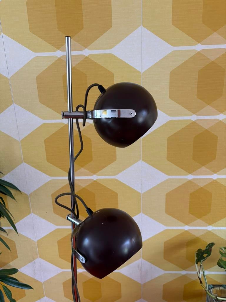Vintage Herda space age dubbele vloerlamp, Ophalen, Zo goed als nieuw, 150 tot 200 cm