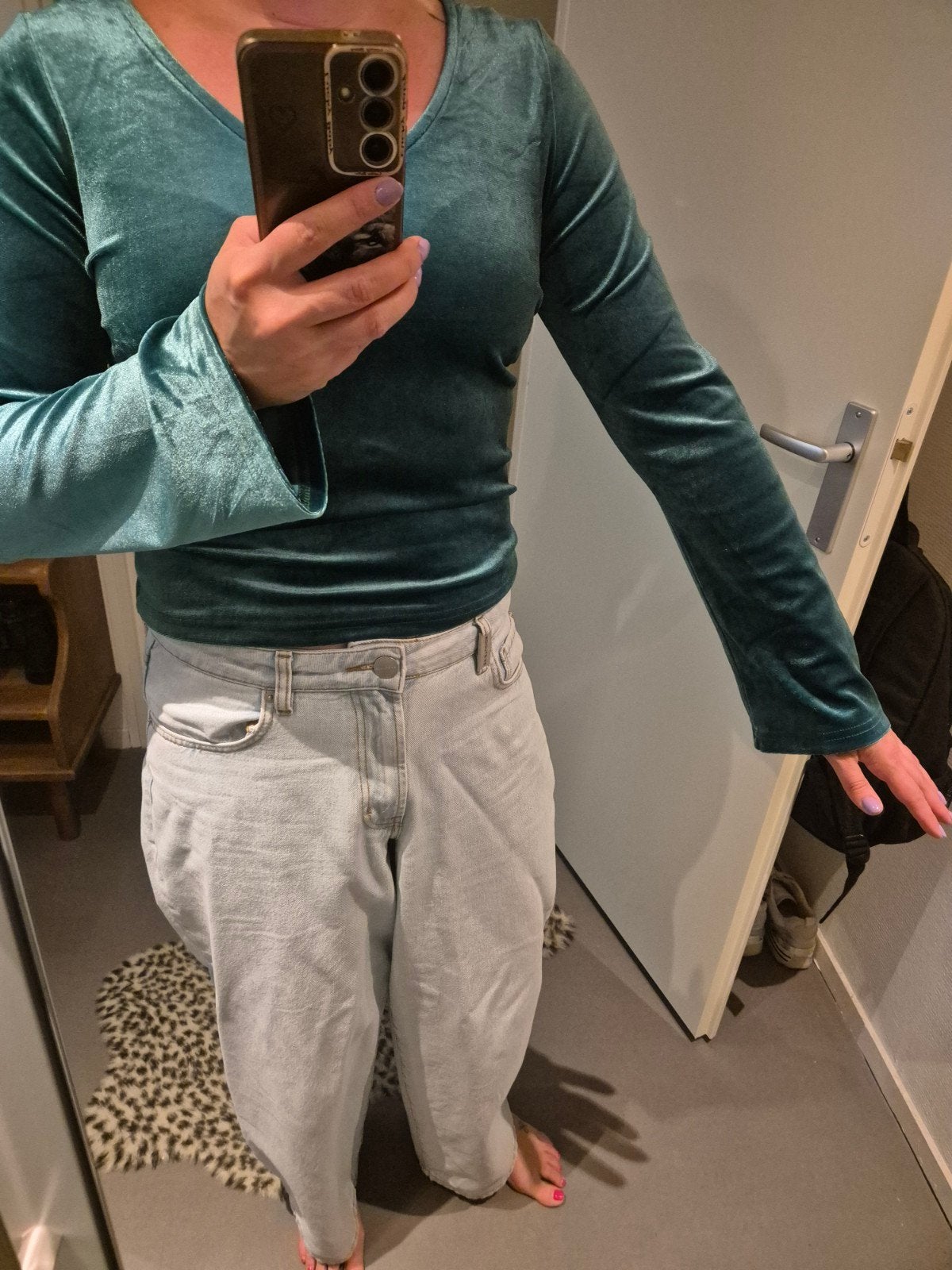 Groen velvet shirt maat S, Kleding | Dames, Ophalen of Verzenden, Zo goed als nieuw, Maat 36 (S), Page One