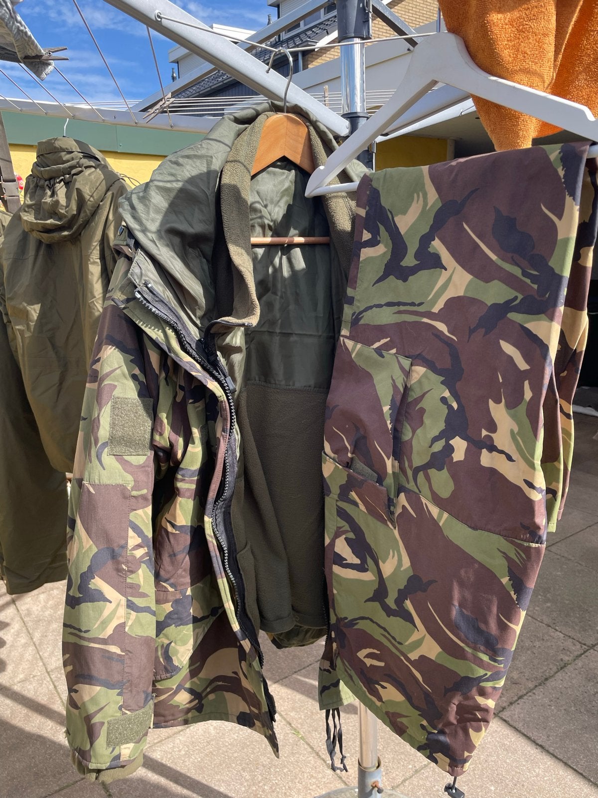 Militair Camo Regenpak met Uitneembare Fleece Binnenjas Maat, Ophalen
