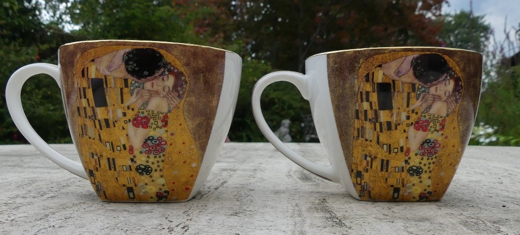 2 x Mok Gustav Klimt The Kiss Fusaich Pegasus Japan 24 krt, Overige merken, Nieuw, Ophalen of Verzenden, Overige stijlen