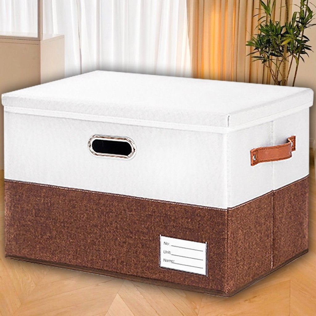 Opbergdoos, Opbergbox 40L met Deksel, Bruin, Nieuw!, Doe-het-zelf en Verbouw, Kratten en Dozen, Doos, Opvouwbaar, Minder dan 50 cm