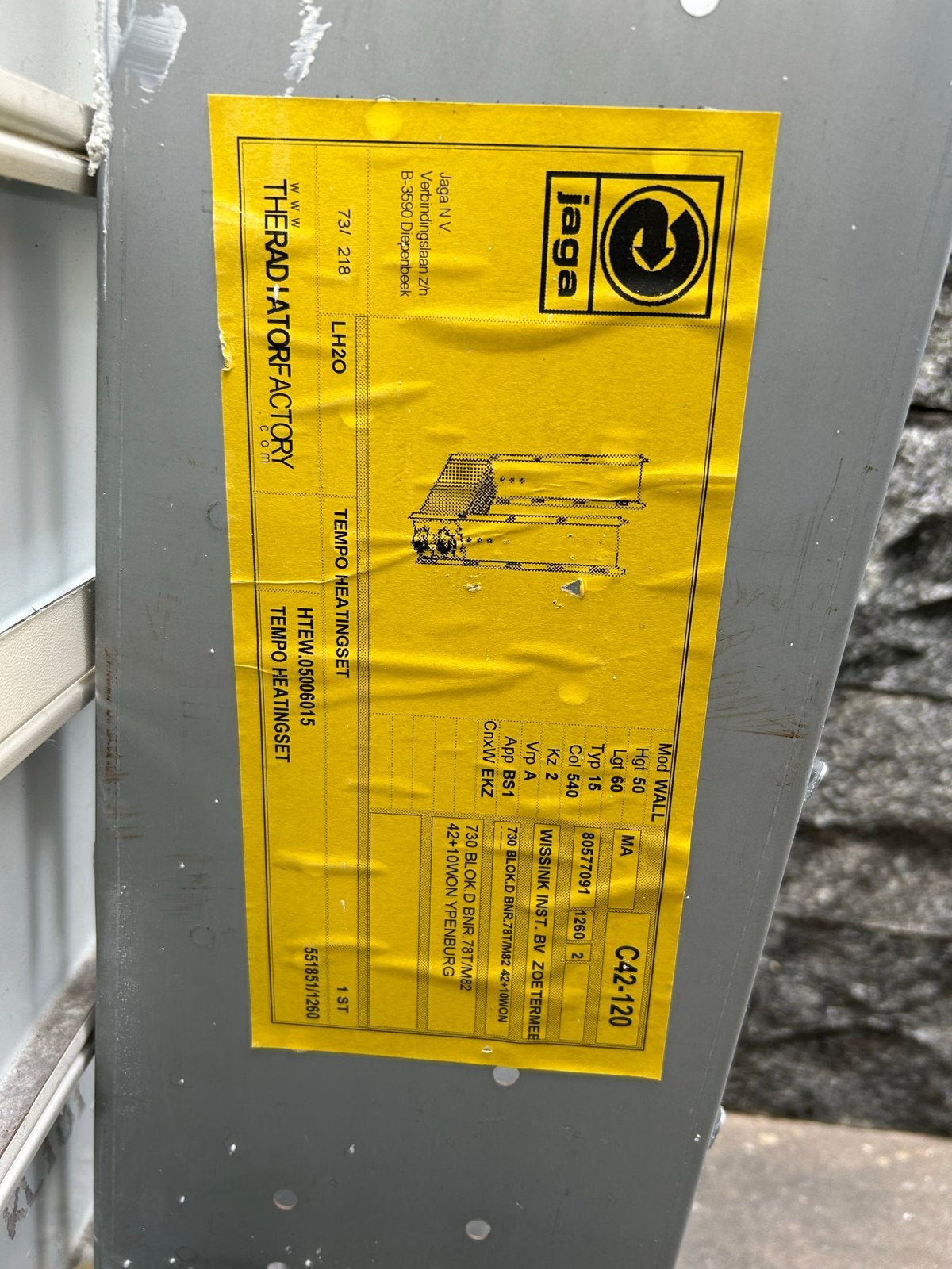 Jaga Tempo Heating Radiator C42-120 - Gebruikt, Doe-het-zelf en Verbouw, Verwarming en Radiatoren, 30 tot 80 cm, Gebruikt, Radiator