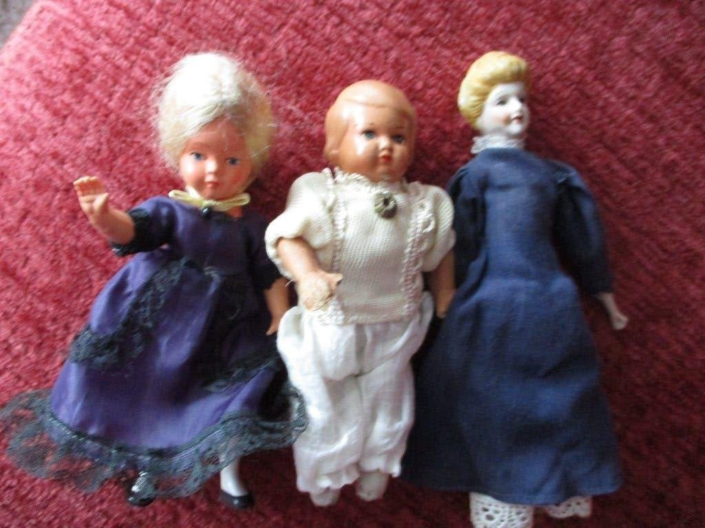 3 Heel oude popjes samen 12,50 euro., Ophalen, Gebruikt, Pop