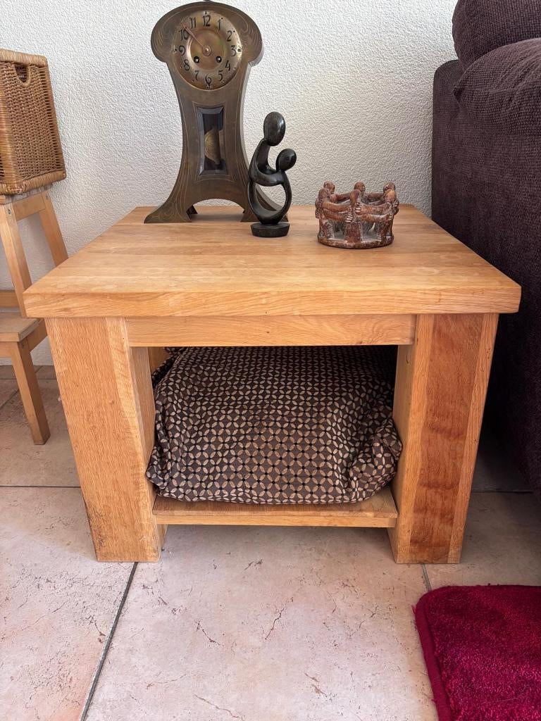 Side table salontafel grenenhout, 50 tot 100 cm, Vierkant, Ophalen of Verzenden, Grenenhout