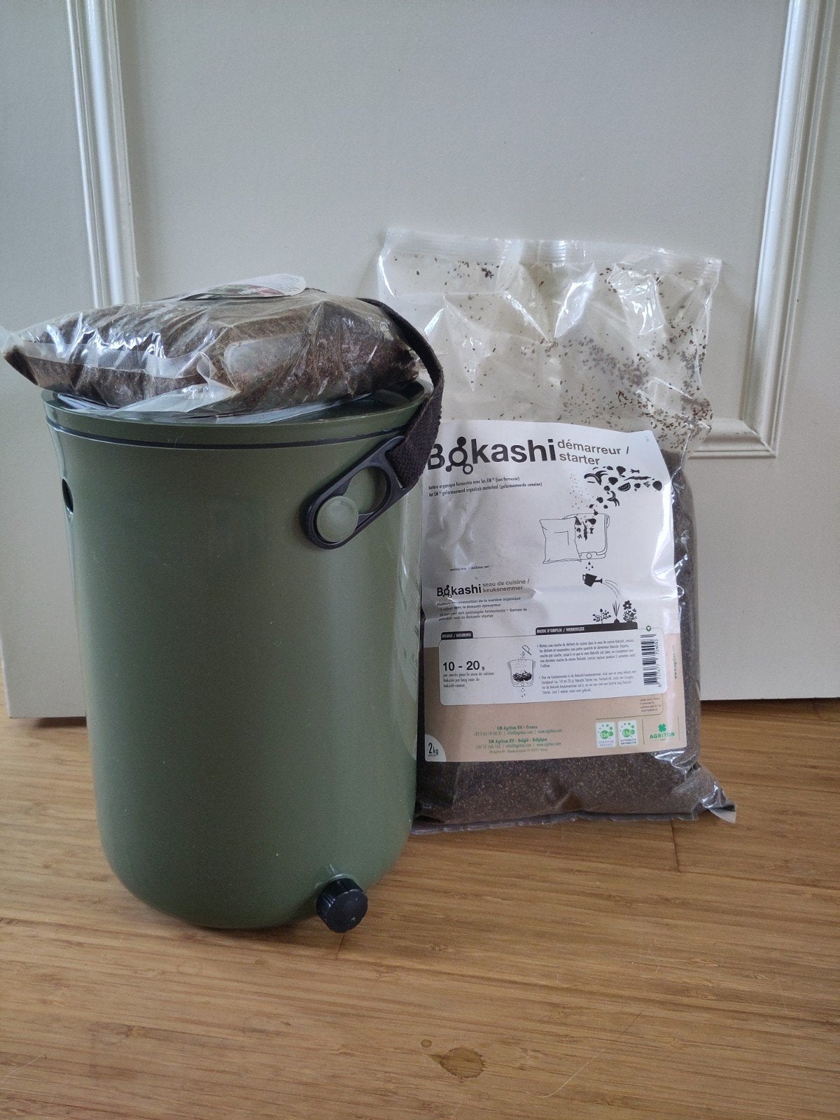 Bokashi Organko 2 compostemmer met Bokashi starter, Ophalen of Verzenden, Gebruikt