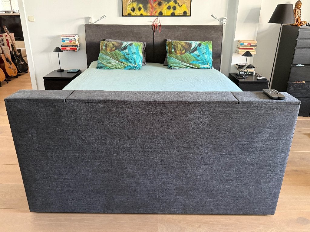 Luxe Elektrisch Verstelbaar Boxspringbed met TV-lift, Ophalen, 210 cm, Tweepersoons, Modern met TV-lift