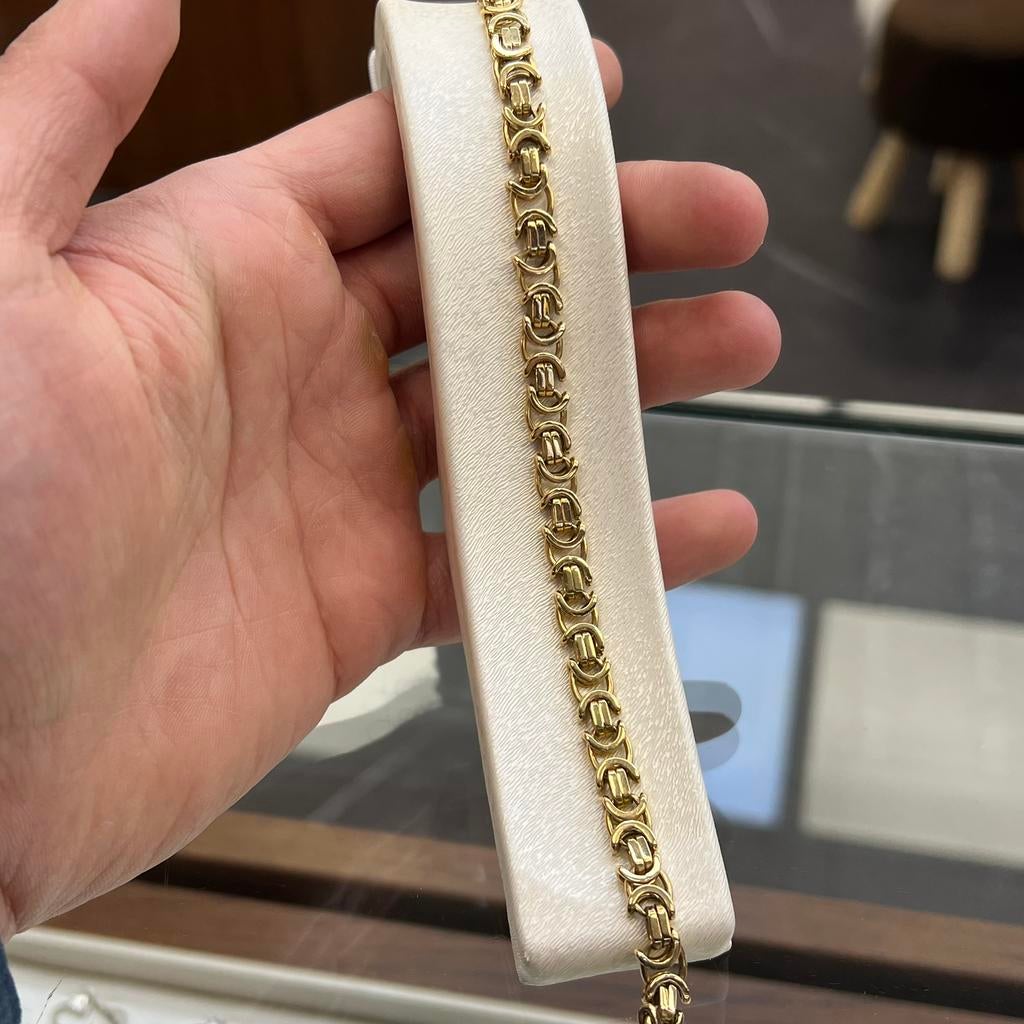 18 karaat gouden armband massief koningsschakel, Ophalen of Verzenden, Nieuw, Goud