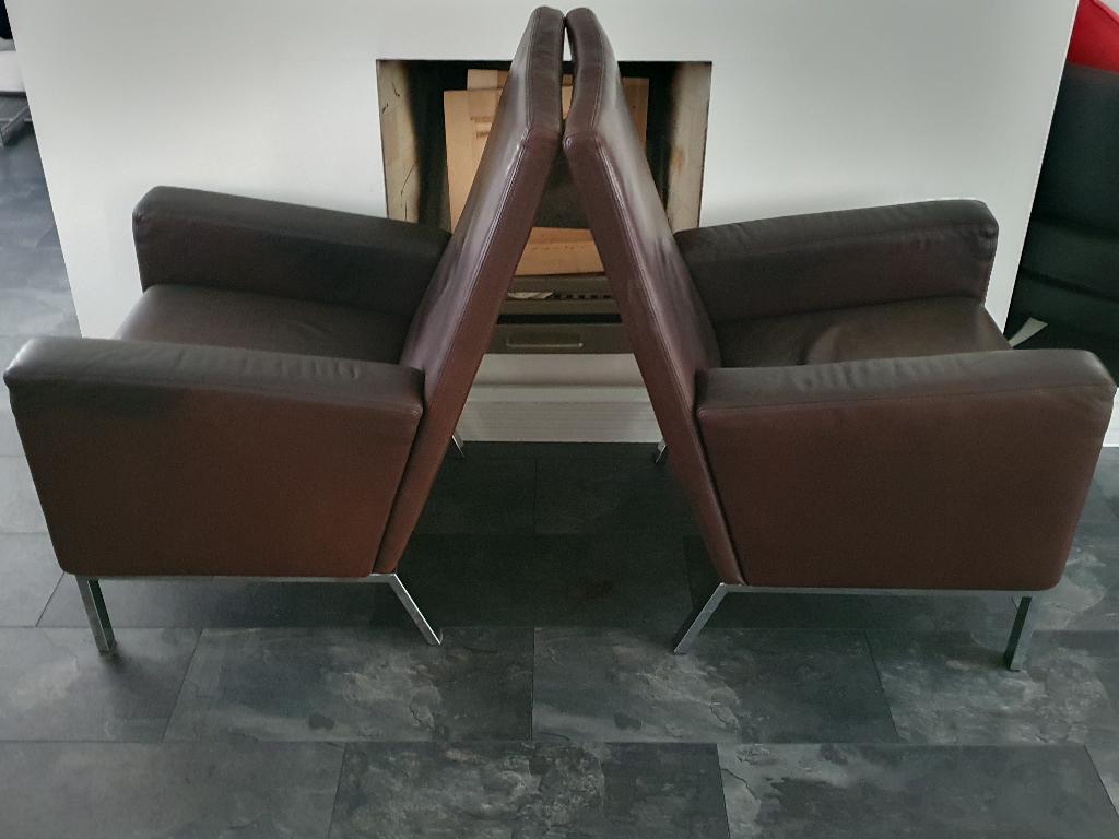 2 Gelderland 6540 fauteuils ontwerp Jan de Bouvrie, Ophalen of Verzenden, Zo goed als nieuw, 50 tot 75 cm, Leer