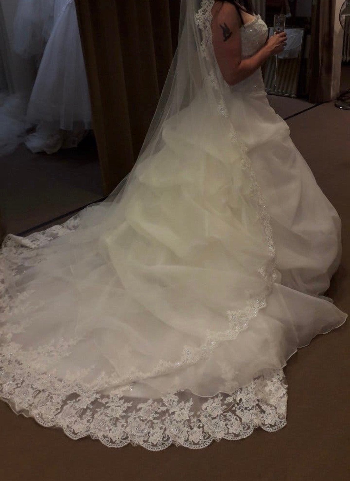 Nieuwe witte trouwjurk maat 36 met Swarovski en kant, Ophalen, Nieuw, Wit, Trouwjurk