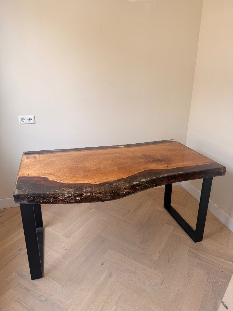 Eettafel of bureau, Huis en Inrichting, Tafels | Eettafels, Ophalen, Gebruikt, Eikenhout, 50 tot 100 cm