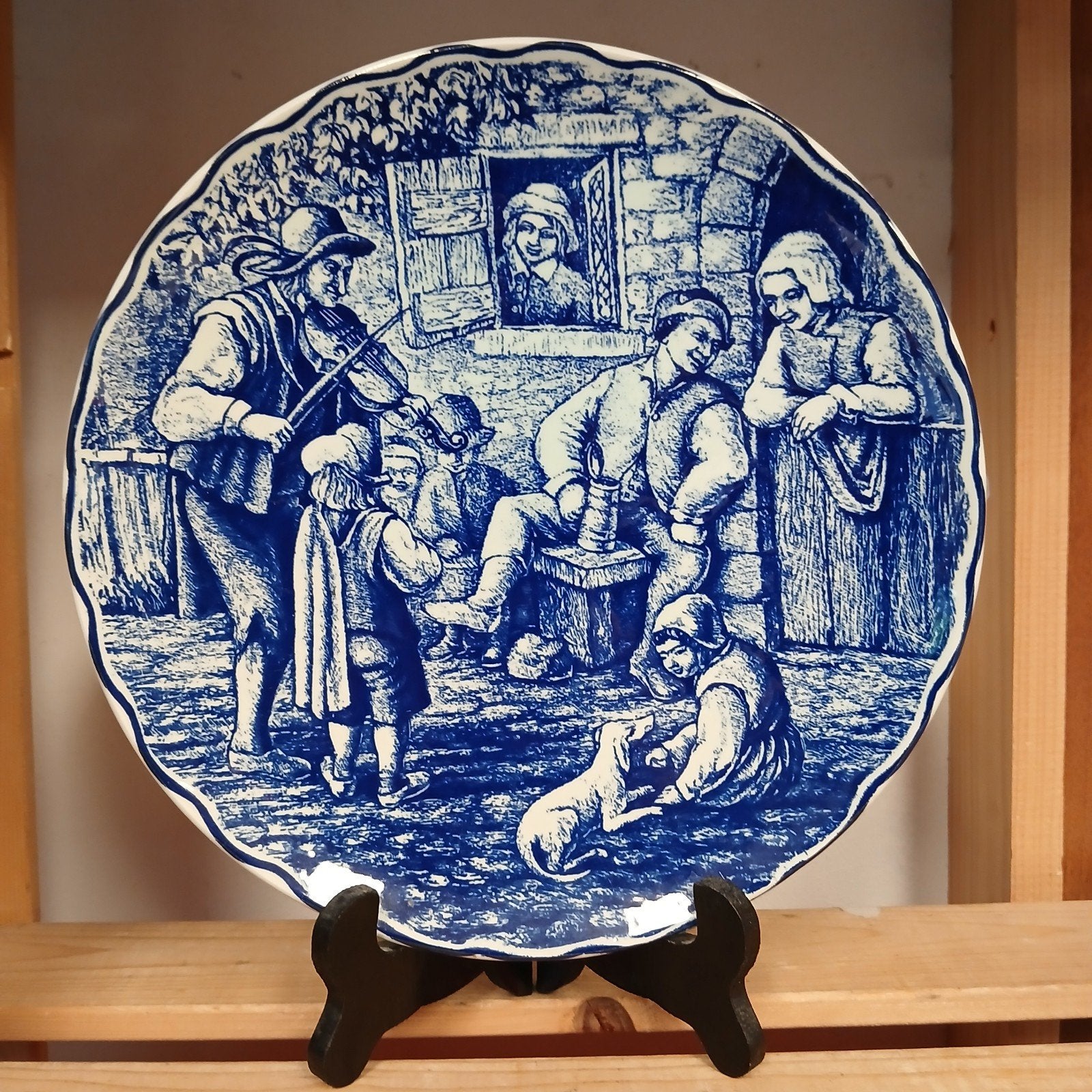 Boch La Louvière Delft wandbord met tafereel, Ophalen of Verzenden
