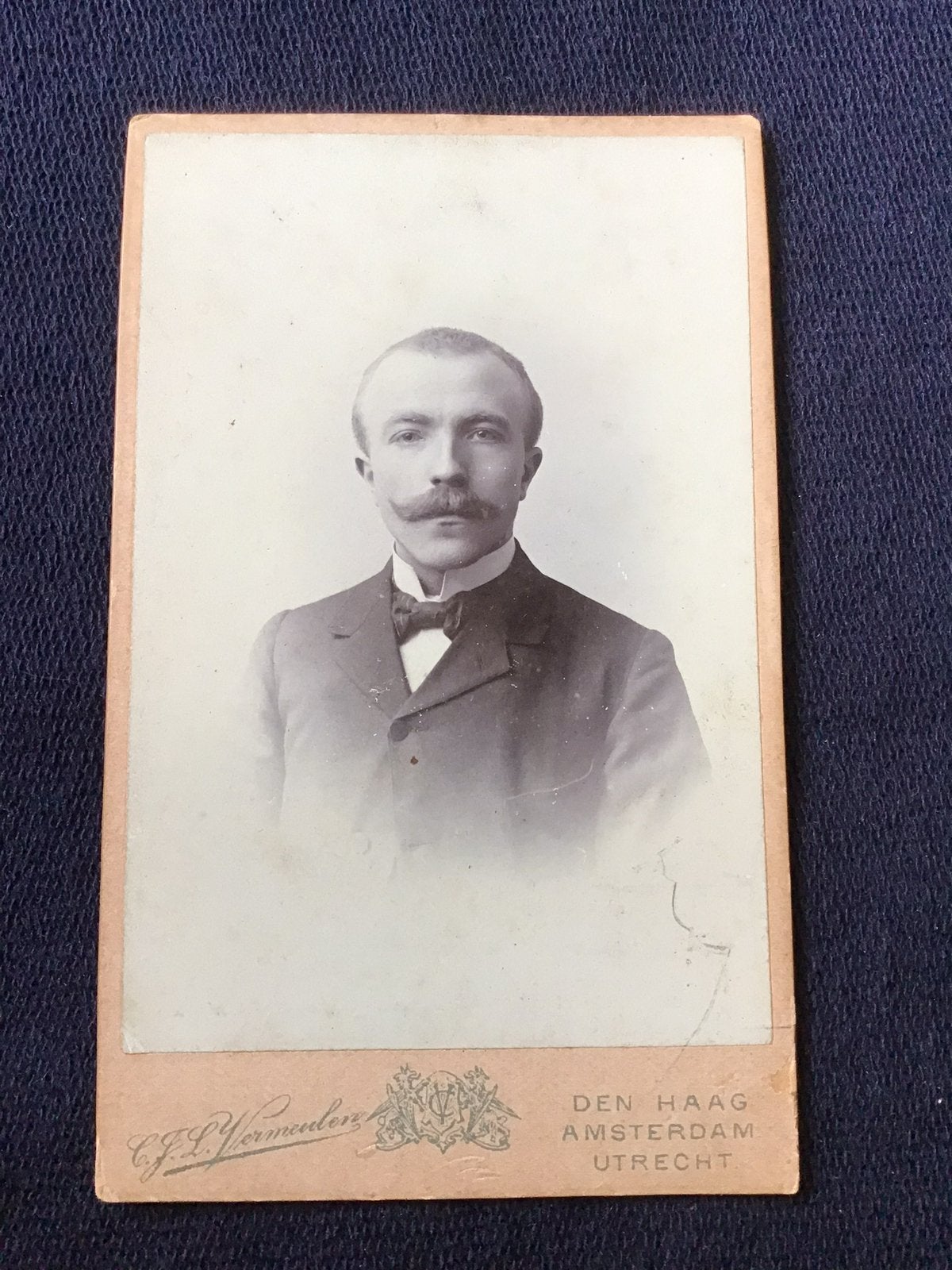 CDV, Man, C.J.L. VERMEULEN, DEN HAAG, Carte de Visite, Verzenden, Voor 1940, Gebruikt, Foto