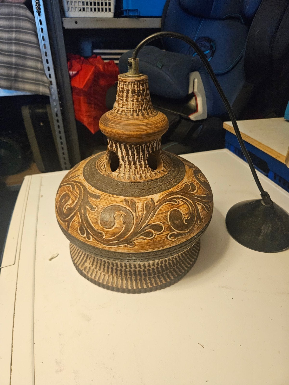 Vintage West-Duitse Keramiek Hanglamp Jaren '70, Ophalen of Verzenden