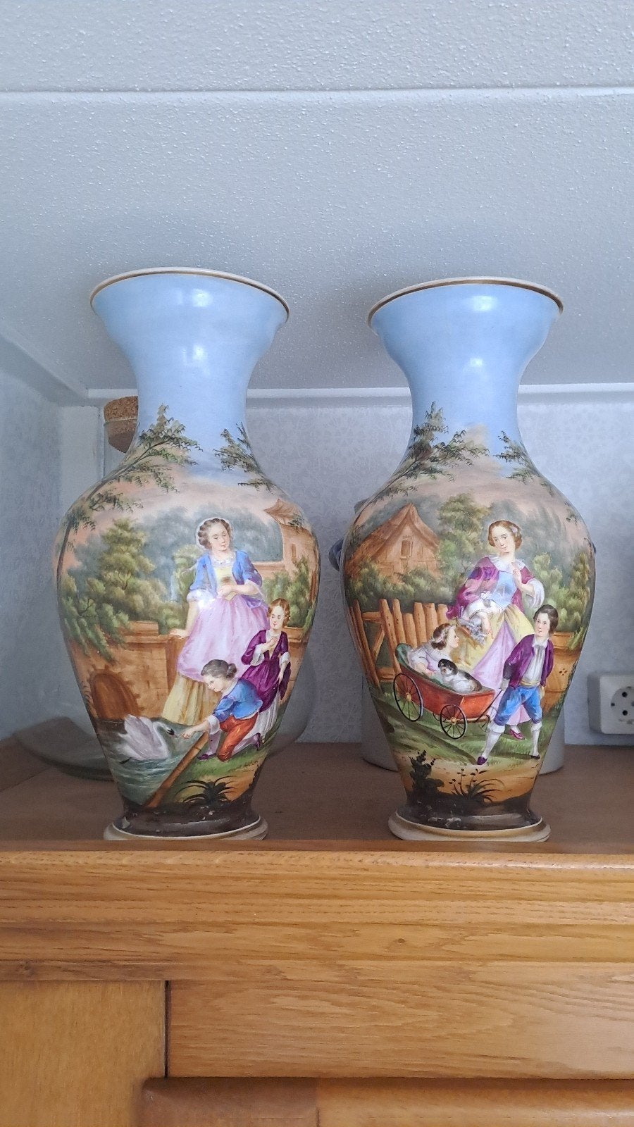 een uniek paar vintage vazen(set van 2), Antiek en Kunst, Ophalen of Verzenden
