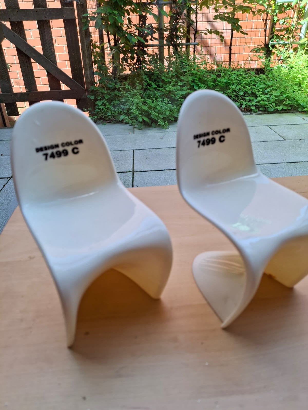 2 miniatuur panton stoeltjes, 16cm, Ophalen, Zo goed als nieuw