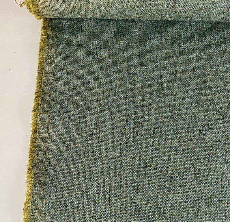 Camira Rivet: olijgroen lichtblauw; 2x restant meubelstof, Hobby en Vrije tijd, Stoffen en Lappen, 120 cm of meer, Nieuw, Ophalen of Verzenden