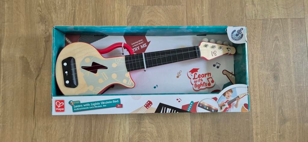 Hape elektrische gitaar ukulele Leer-Met-Lichtjes, Ophalen, Nieuw, Ontdekken, Met licht