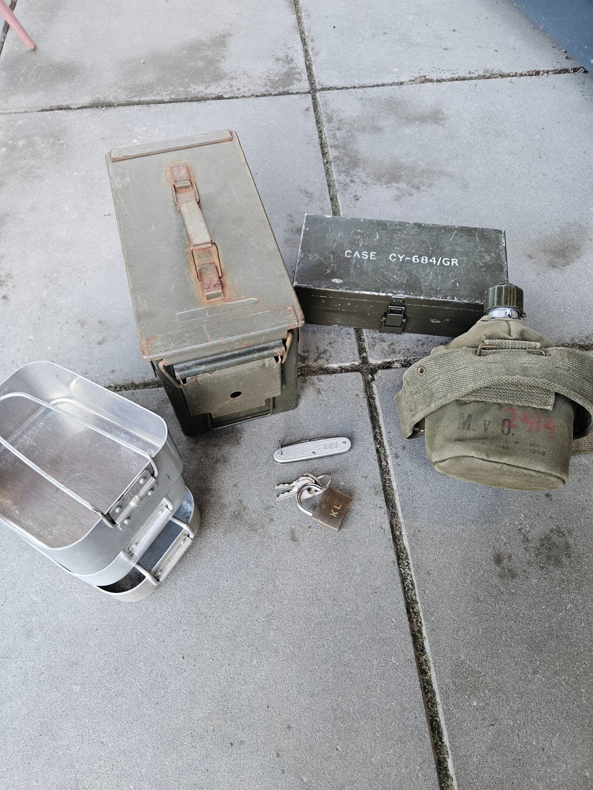Militair kistje - Vintage legeropslag, Ophalen of Verzenden, Landmacht, Overige gebieden, Kist of Geocache