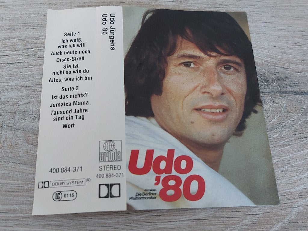 UDO JÜRGENS - UDO '80 (MC), 1 bandje, Ophalen of Verzenden, Zo goed als nieuw, Origineel