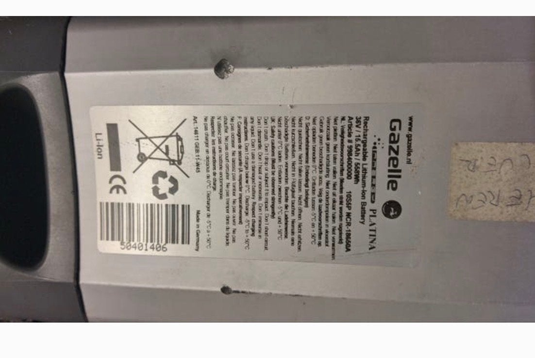 Gazelle fietsaccu defect - voor revisie, Ophalen, Gebruikt