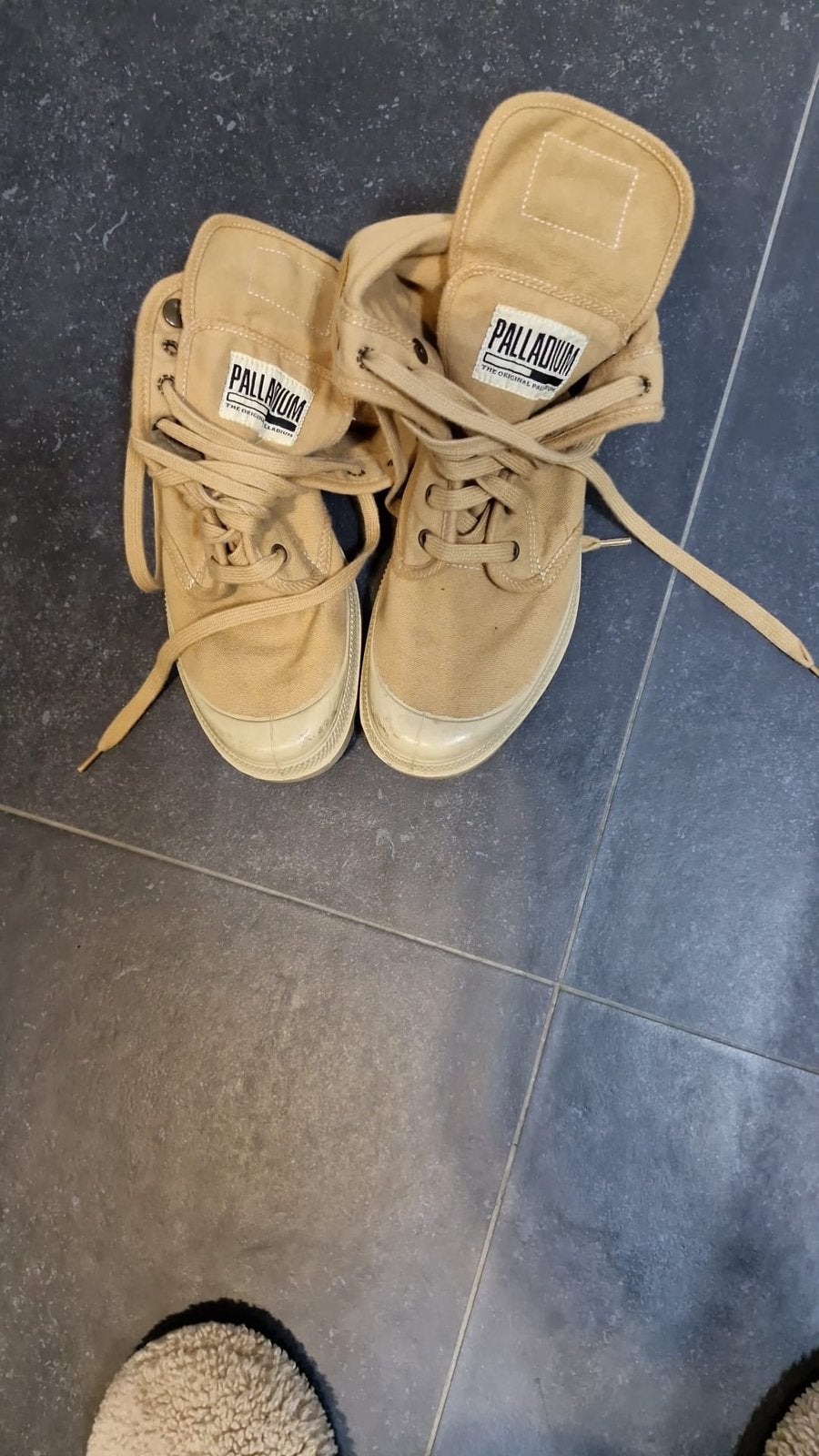 Boots Palladium Pampa Cuff Beige, Kleding | Dames, Schoenen, Beige, Lage of Enkellaarzen, Ophalen of Verzenden, Gedragen