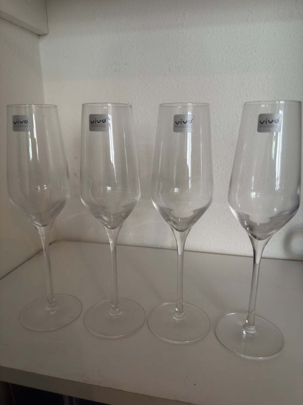 4x vivo albert heijn champagne glazen zonder doos, Ophalen, Zo goed als nieuw, Overige typen