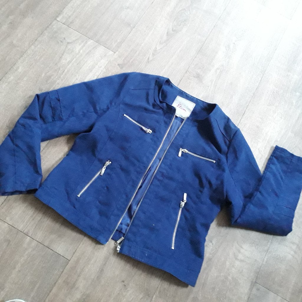 blauw suede look jasje mt. L, Kleding | Dames, Blauw, Maat 42/44 (L), Ophalen of Verzenden, Zo goed als nieuw