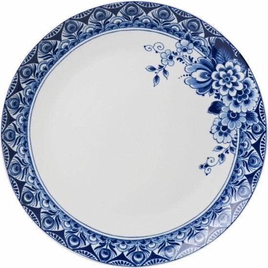 Heinen Delfts Blauw dinerbord Paauw Blauw 27 cm, Overige merken, Ophalen of Verzenden, Delftsblauw, Bord(en)
