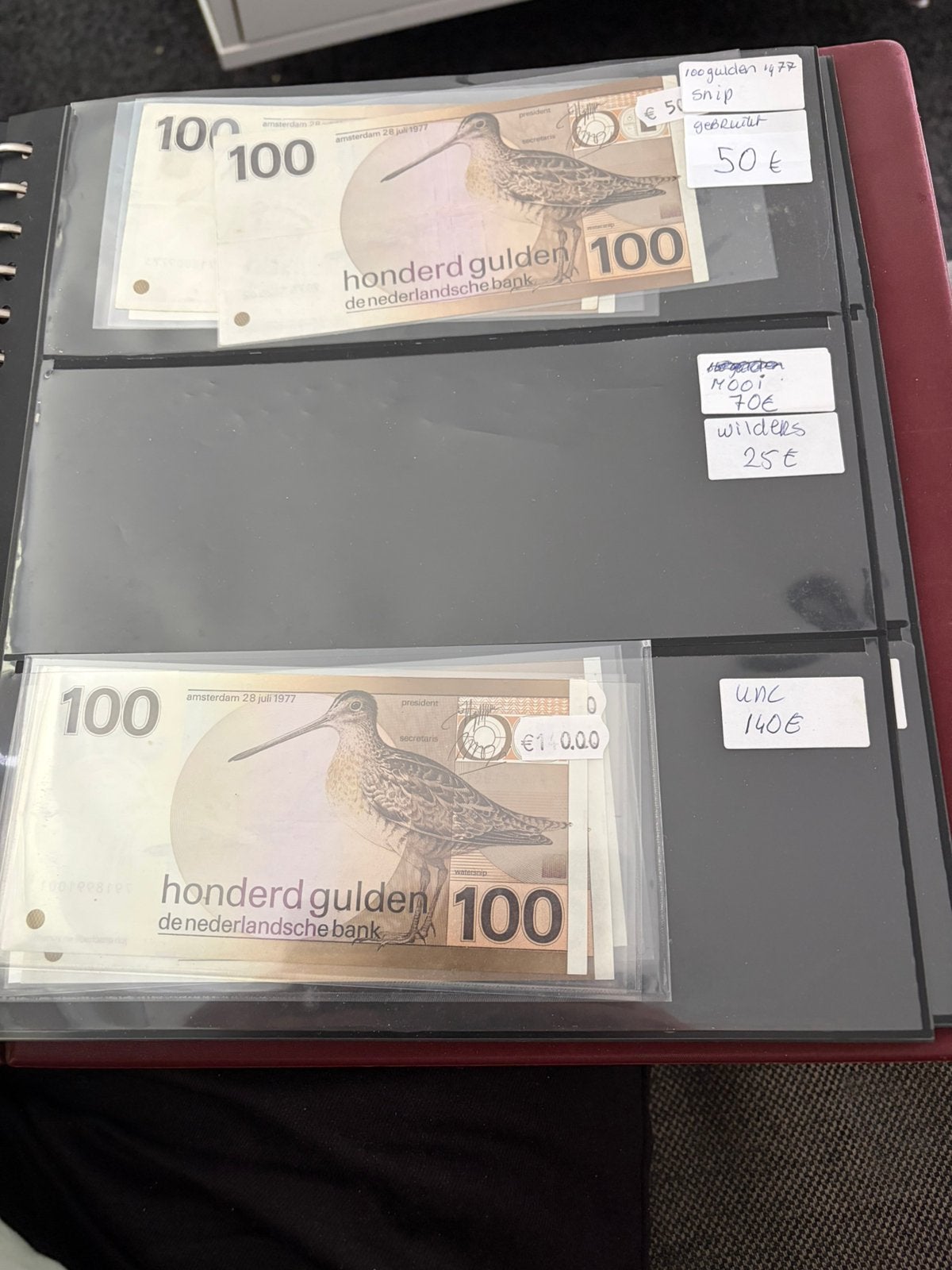 100 gulden 1977 snip biljetten Nederland, Ophalen of Verzenden, 100 gulden, Setje