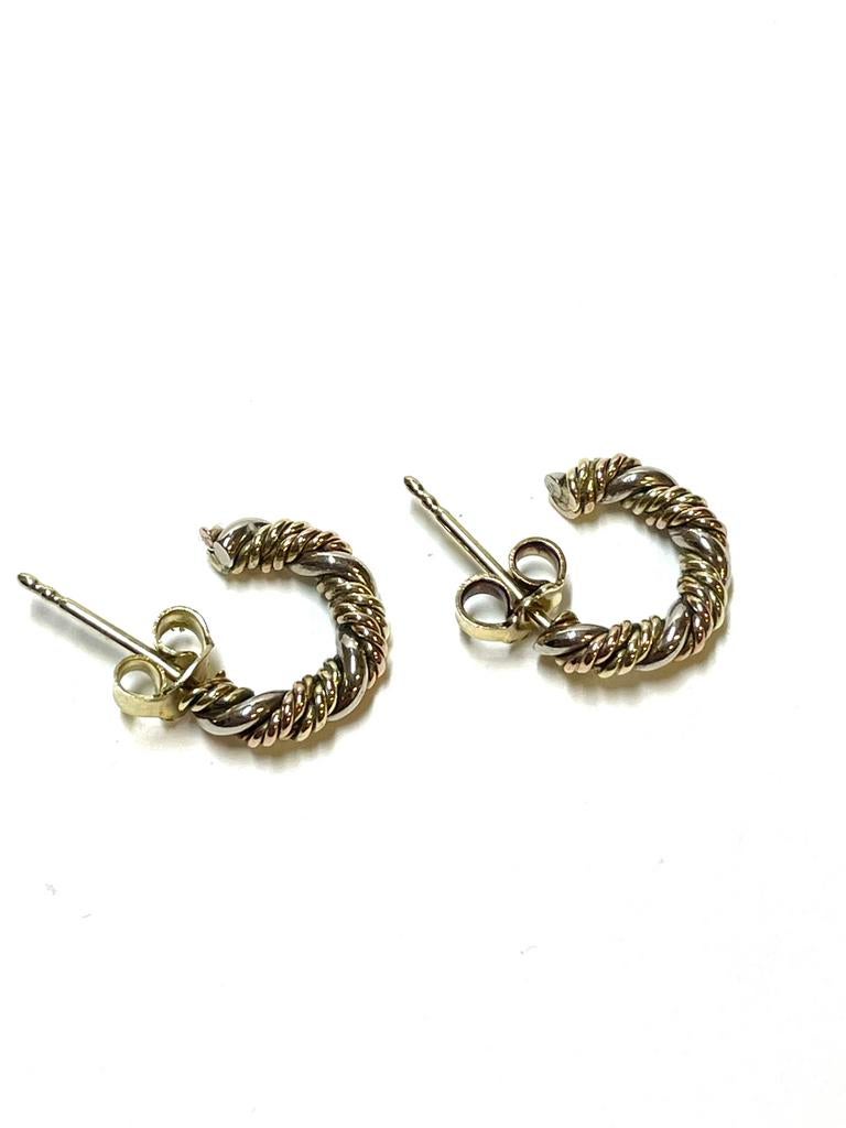 14k geel, rosé en witgouden oorbellen, Sieraden, Tassen en Uiterlijk, Oorbellen, -, -, Ophalen of Verzenden, Zo goed als nieuw