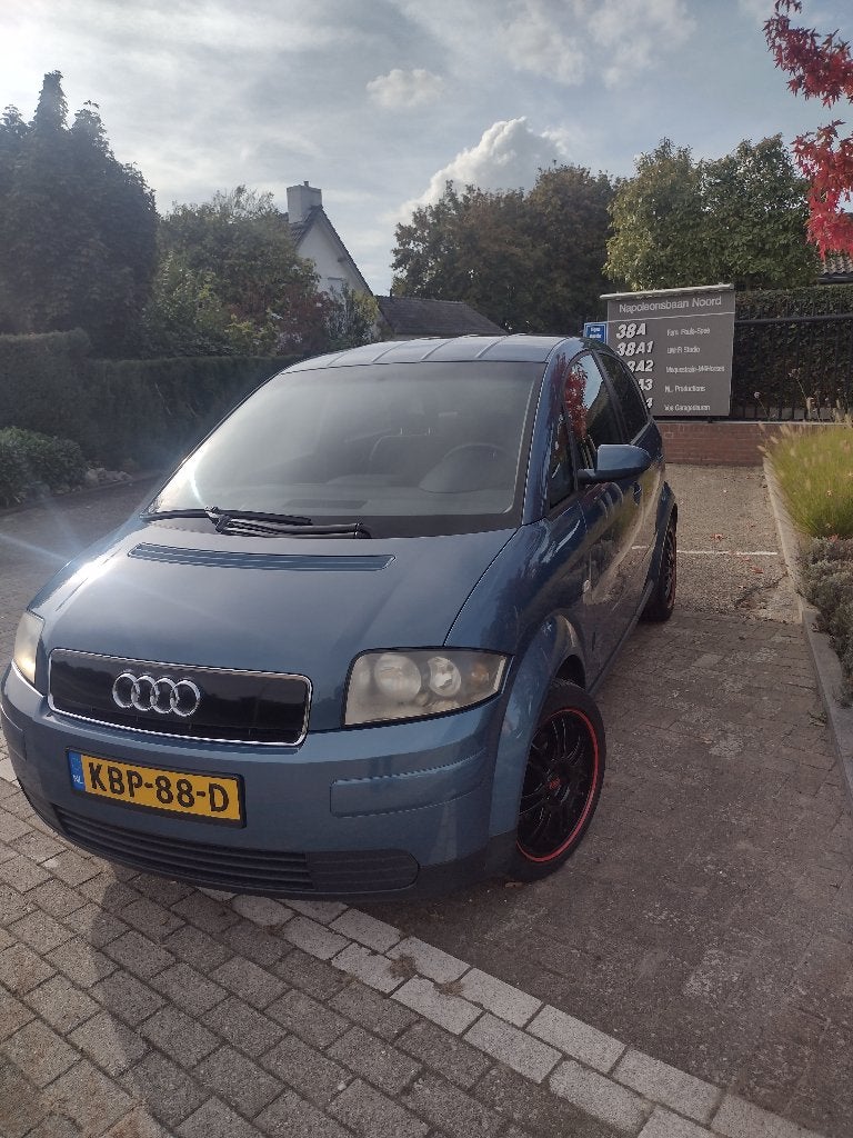 Audi A2 2002 Blauw, Auto's, 490 kg, Stof, 74 pk, Zwart