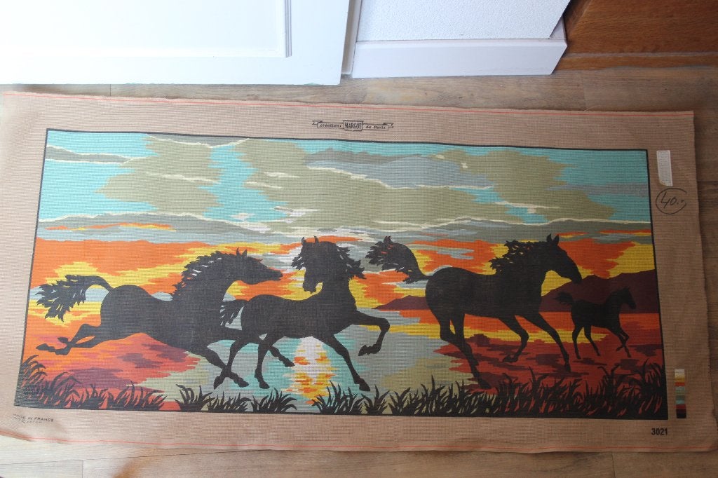 voorbedrukt stramien margot 3021 wilde paarden, Ophalen of Verzenden, Nieuw, Handborduren, Patroon