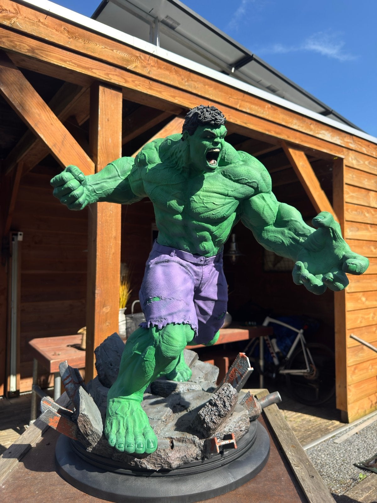 Gedetailleerd 3D Geprint & Handgeschilderd Hulk Beeld 75cm, Ophalen, Gebruikt