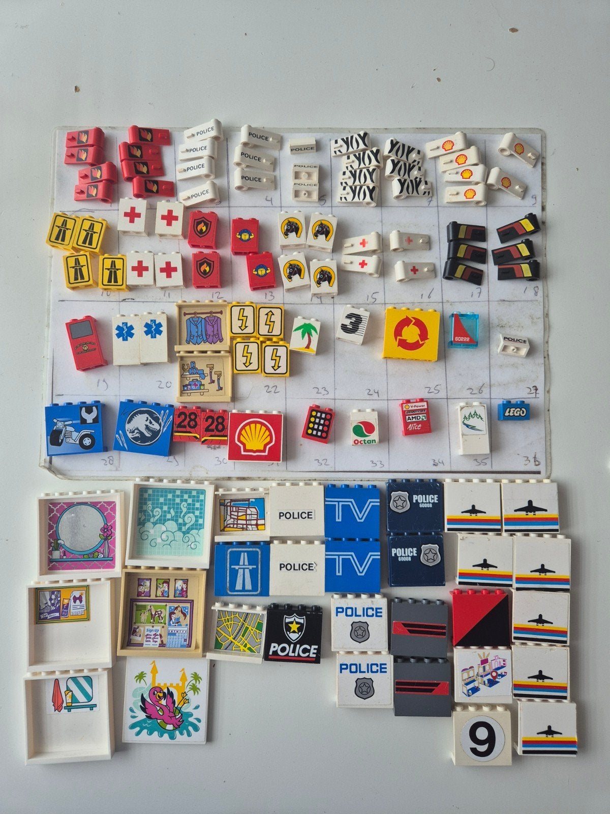 Lego autodeur paneel city vintage onderdelen vliegtuig shell, Ophalen of Verzenden