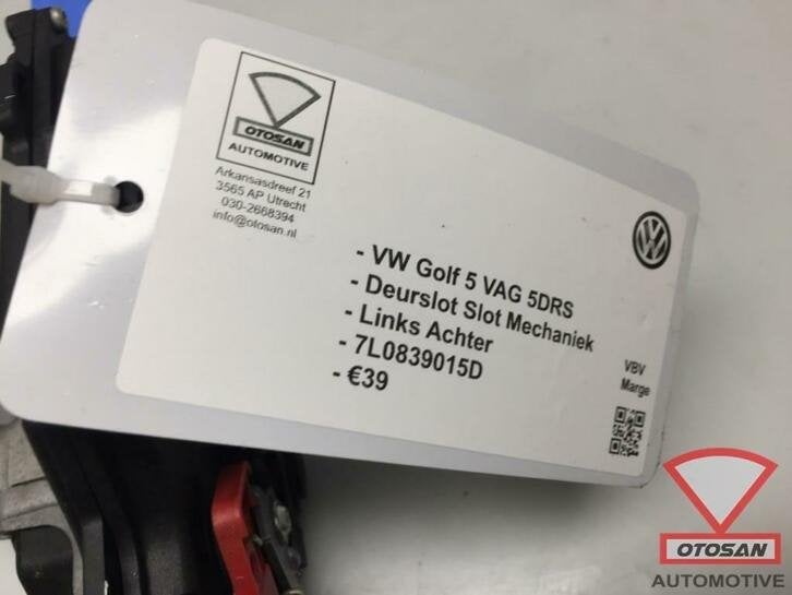 vw golf 5 vag deurslot slotmechaniek links achter 7l0839015d, Gebruikt, Volkswagen, Volkswagen AG, Achter