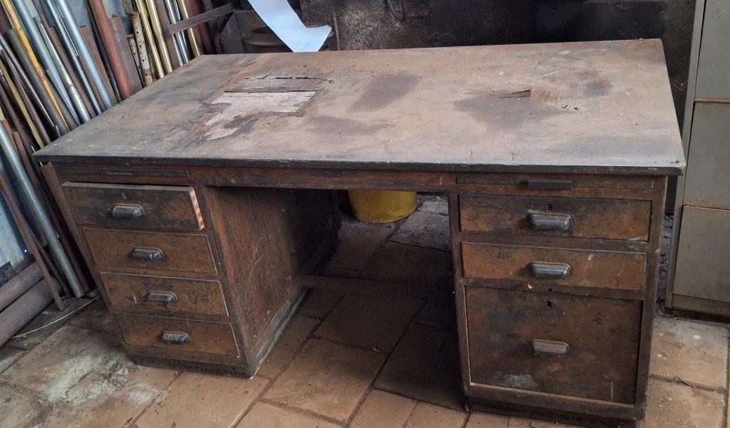Bureau vintage, Huis en Inrichting, Bureaus, Ophalen, 90 cm, 160 cm, Gebruikt