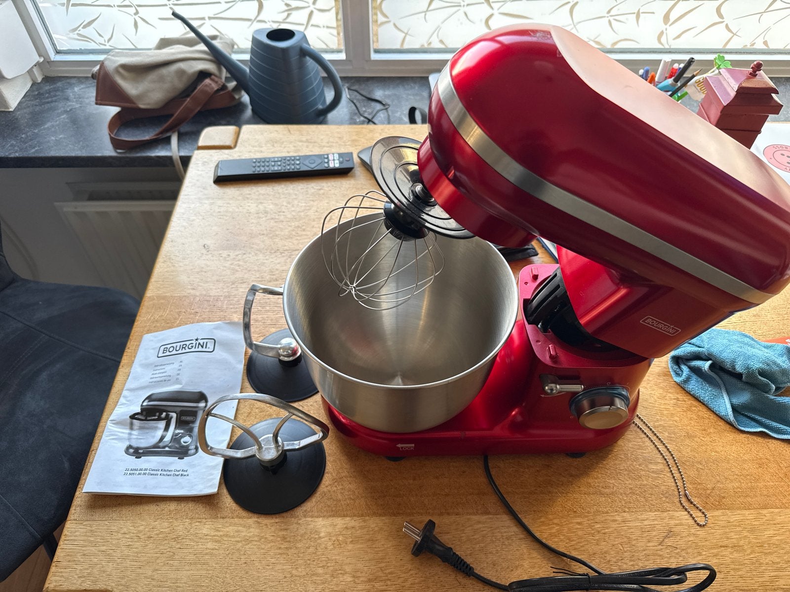 BOURGINI Classic Kitchen Chef Red - Keukenmachine, Gebruikt, Ophalen of Verzenden, Vaatwasserbestendig, 3 snelheden of meer