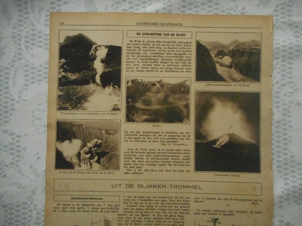 Indië. Java. Vulkaan de Kloet. 1919., Ophalen of Verzenden, Voor 1920, Buitenland, Knipsel(s)