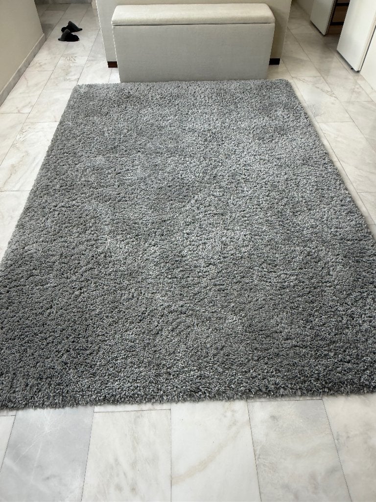 Foto 4 van Hoogpolig grijs vloerkleed 290x200 cm