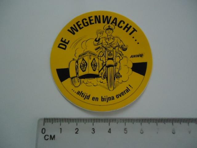 sticker oud ANWB WW Wegenwacht zijspan motor strip retro, Verzenden, Zo goed als nieuw, Bedrijf of Vereniging